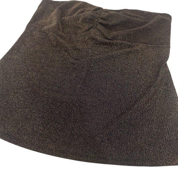 Torrid  Womens Strapless Ruched Top Size 2 Brown Metallic Sparkle - Picture 10 of 12